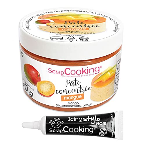 Konzentrierte Fruchtpaste 30 g Mango + Icing schwarzen Stift von ScrapCooking