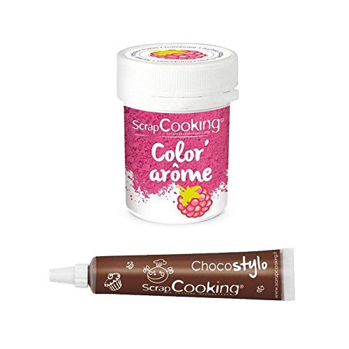 Lebensmittel-Farbstoff Aroma Rosa/Himbeere 10g + Schokoladenstift von ScrapCooking