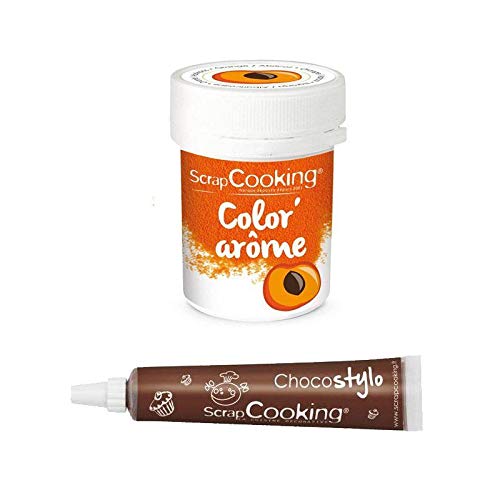 Lebensmittel-Farbstoff Aroma orange / Aprikose 10g + Schokoladenstift von ScrapCooking