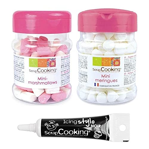 Mini Baisers und Mini Marshmallows + Icing schwarzen Stift von ScrapCooking