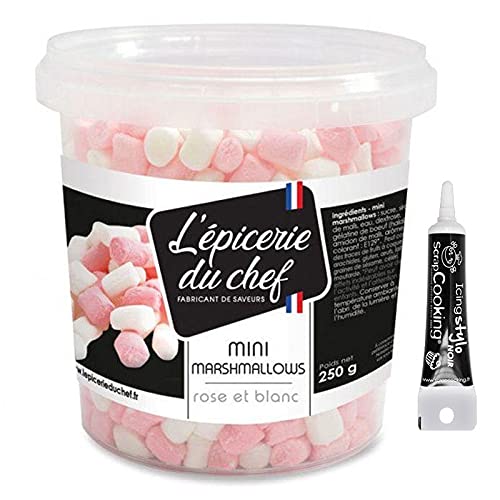 Mini Marshmallows 250 g + Icing schwarzen Stift von ScrapCooking