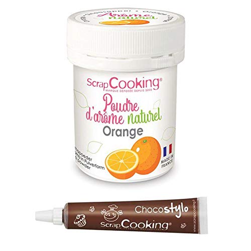 Natürliche Lebensmittelaroma 15 g - Orange - Pulver + Schokoladenstift von ScrapCooking