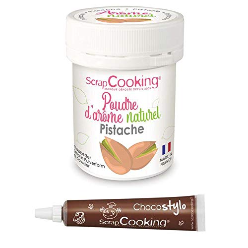 Natürliche Lebensmittelaroma 15 g - Pistazie - Pulver + Schokoladenstift von ScrapCooking