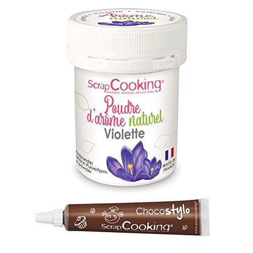 Natürliche Lebensmittelaroma 15 g - Veilchen - Pulver + Schokoladenstift von ScrapCooking