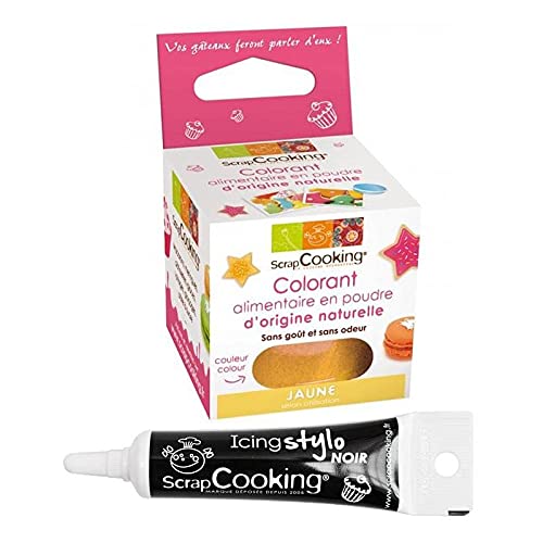 Natürliche Lebensmittelfarbe Gelb + Icing schwarzen Stift von ScrapCooking