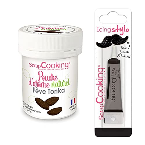 Natürliches Lebensmittel-Aromapulver 12 g Tonkabohne + Icing schwarzen Stift von ScrapCooking