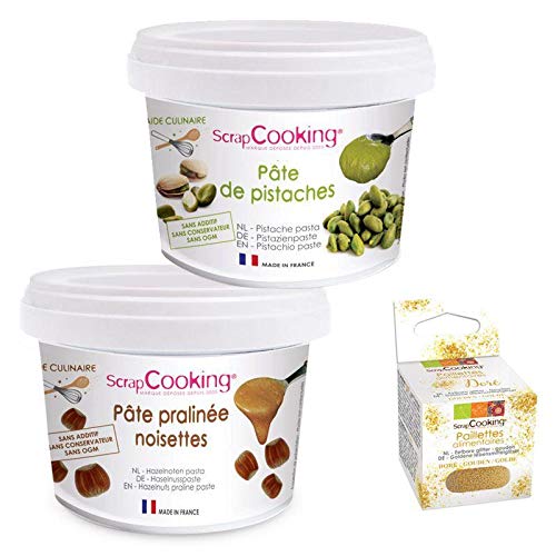 Pistazienpaste 200 g + Haselnusspaste 200 g + Goldene lebensmittelglitzer von ScrapCooking