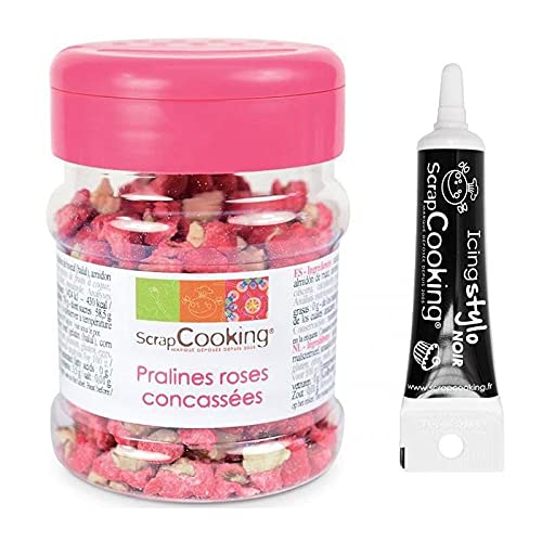 Pot von rosa Pralinen zerquetscht 145g + Icing schwarzen Stift von ScrapCooking