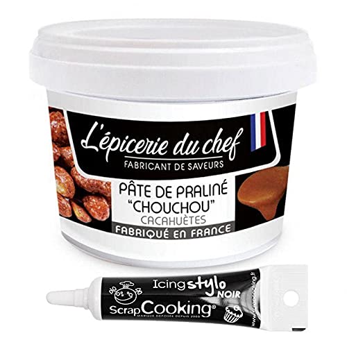 Praline aus karamellisierten Erdnüssen 200 g + Icing schwarzen Stift von ScrapCooking