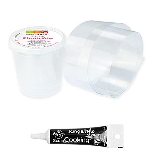 Rhodoid Band Desserts 3 m x 4 cm + Icing schwarzen Stift von ScrapCooking