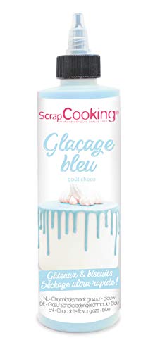 ScrapCooking - Drip Cake Glasur Blau 130g - Kuchenglasur Schnelltrocknend - Deko für Torten, Kuchen, Kekse, Cake Pop, Dripcake, Plätzchen, Donuts - Geburtstag - Blau - 4702 von ScrapCooking