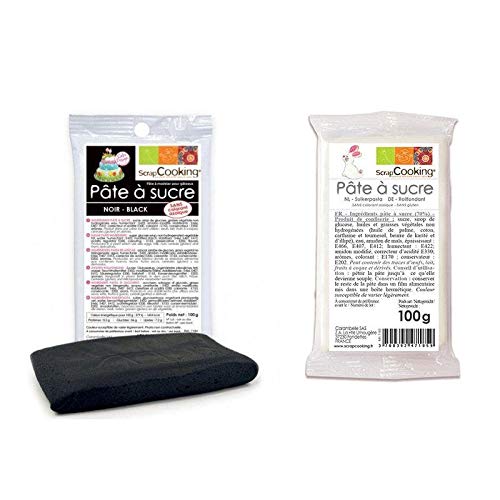 Schwarze Fondant 100 g & weiße Fondant 100 g von ScrapCooking