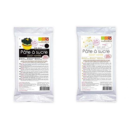 Schwarze Fondant 250 g & weiße Fondant 250 g von ScrapCooking