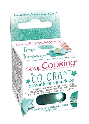 ScrapCooking - Colorants de Surface Irisé Turquoise - Colorant Alimentaire Poudre Irisée Bleu - Pour Pâtisseries, Biscuits, Macarons, Chocolats & Pâte à Sucre - 4079 von ScrapCooking