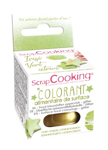 ScrapCooking - Colorants de Surface Irisé Vert Citron - Colorant Alimentaire Poudre Irisée - Pour Pâtisseries, Biscuits, Macarons, Chocolats & Pâte à Sucre - 4087 von ScrapCooking