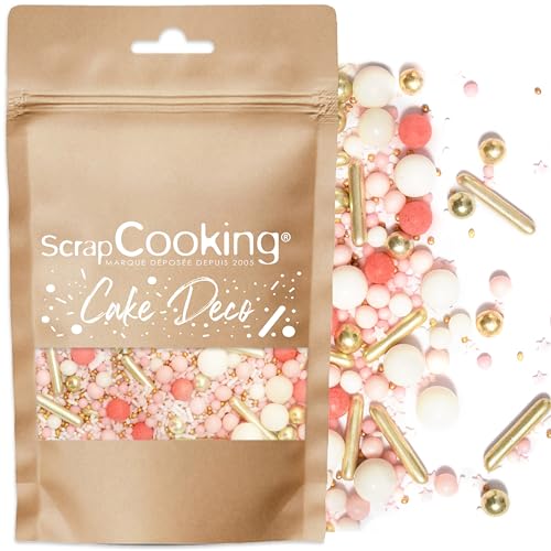 ScrapCooking - Décors Sucrés Rods Pêche 70g - Sprinkles Pâtisserie Jaunes, Orange & Roses Comestibles - Perles en Sucre - Décoration Desserts, Gâteaux, Biscuits, Cupcakes, Anniversaire - 7453 von ScrapCooking