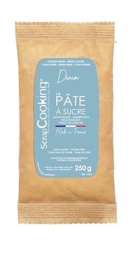 ScrapCooking - Pâte à Sucre Bleue « Denim » 250 g - Colorant d’Origine Naturelle - Sans Gluten, Sans Huile de Palme - Pour Gâteaux, Pâtisseries - Fabriquée en France - 7630 von ScrapCooking