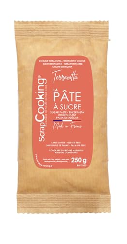 ScrapCooking - Pâte à Sucre Rouge Pastel « Terracotta » 250 g - Colorant d’Origine Naturelle - Sans Gluten, Sans Huile de Palme - Pour Gâteaux, Pâtisseries - Fabriquée en France - 7623 von ScrapCooking