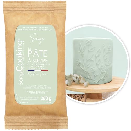 ScrapCooking - Pâte à Sucre Vert Sauge 250g - Colorant d’Origine Naturelle - Sans Gluten, Sans Huile de Palme - Pour Gâteaux, Pâtisseries Anniversaire - Vert Pastel - Fabriquée en France - 7621 von ScrapCooking