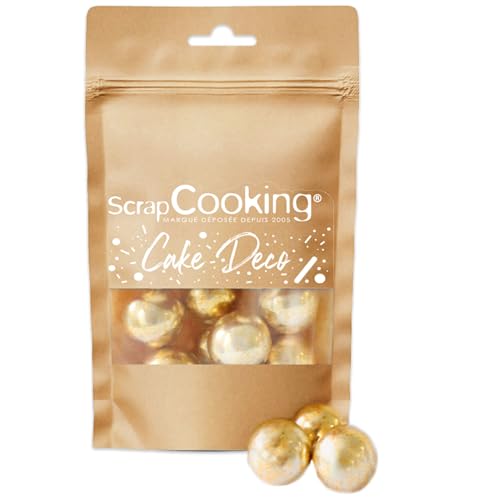 ScrapCooking - Perles Dorées XXL 55 g - Décors Pâtisserie Alimentaires Comestibles - Boules Sprinkles Choco Lait & Or - Pour Desserts, Gâteaux, Bûches - Noël, Anniversaire - 7463 von ScrapCooking