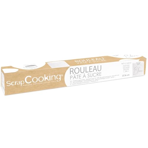 ScrapCooking - Rollfondant Weiß ⌀ 36 cm - Fondant Weiß Ausgerollt 430 g - Tortendecke Fondantdecke Dekoration für Torten, Backen, Kuchen Geburtstag - Weiss - 7260 von ScrapCooking