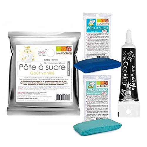 Set Zuckerteig Geburt Junge + Icing schwarzen Stift von ScrapCooking