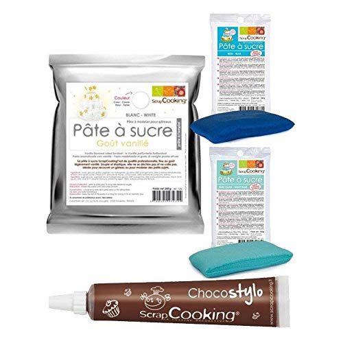 Set Zuckerteig - Geburt Junge + Schokoladenstift von ScrapCooking