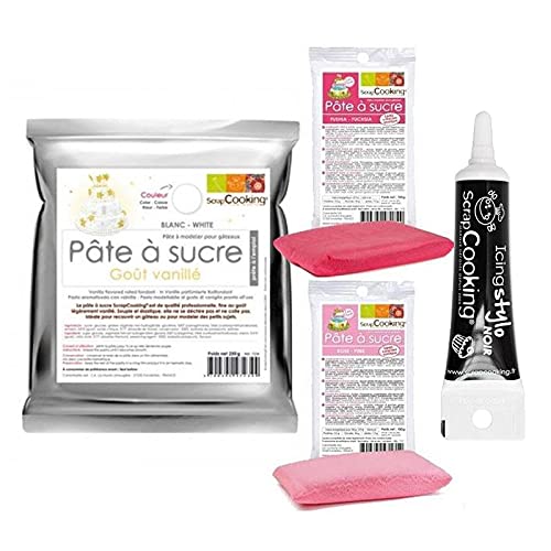 Set Zuckerteig Geburt Mädchen + Icing schwarzen Stift von ScrapCooking