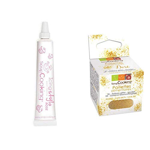 Stift Rosa Glasur Vanillegeschmack + Goldene lebensmittelglitzer von ScrapCooking