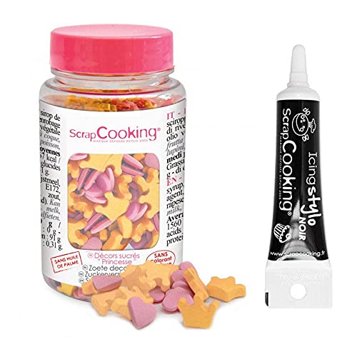 Süße Dekoration Prinzessin 55 g + Icing schwarzen Stift von ScrapCooking