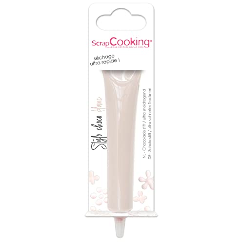 ScrapCooking - Schokoladenstift Weiß - Zuckerschrift Weiß 25 g - Essbarer Dekorativer Zuckerstift - Schreiben und Zeichnen - Beschriftung von Fondant, Glasuren, Torten - 6800 von ScrapCooking