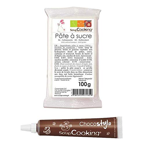 Weißer Rollfondant 100 g + Schokoladenstift von ScrapCooking