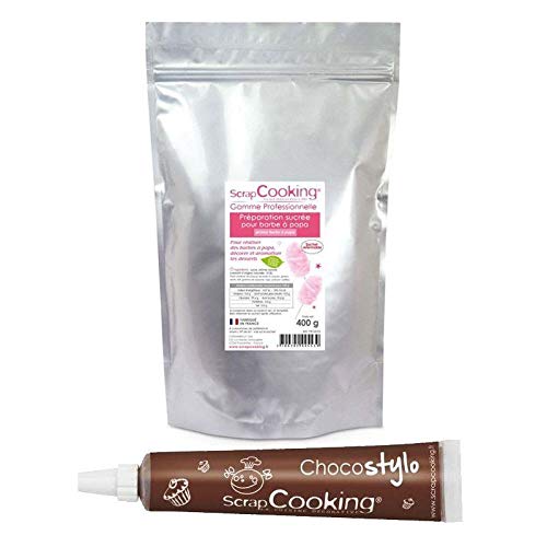 Zubereitung für Zuckerwatte rosa 400 g + Schokoladenstift von ScrapCooking