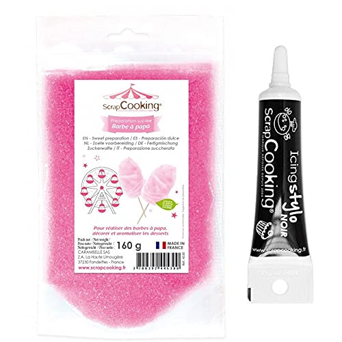 Zubereitung für rosa Zuckerwatte Zuckerwatte Aroma + Icing schwarzen Stift von ScrapCooking