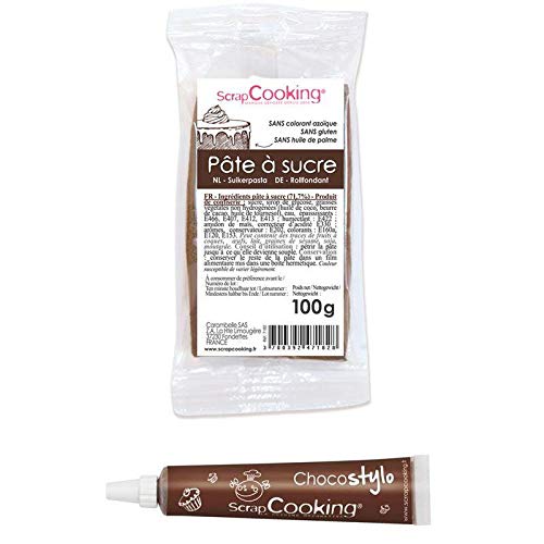 Zuckerteig Braun 100 g + Schokoladenstift von ScrapCooking