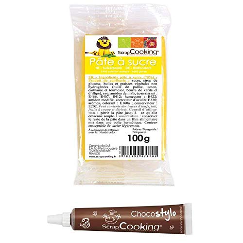 Zuckerteig Gelb 100g + Schokoladenstift von ScrapCooking