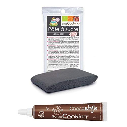 Zuckerteig Grau 100 g + Schokoladenstift von ScrapCooking