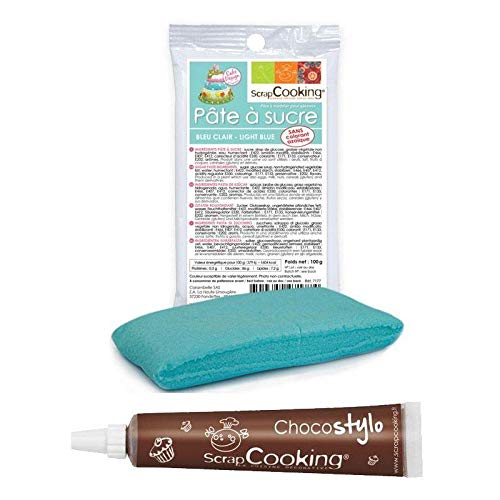 Zuckerteig Hellblau 100g + Schokoladenstift von ScrapCooking