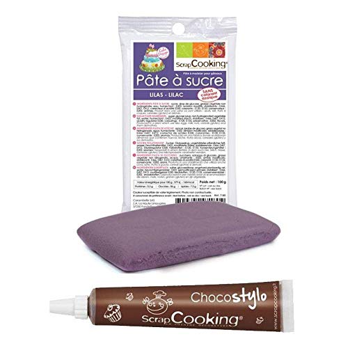 Zuckerteig Lila 100g + Schokoladenstift von ScrapCooking