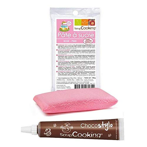 Zuckerteig Rosa 100g + Schokoladenstift von ScrapCooking