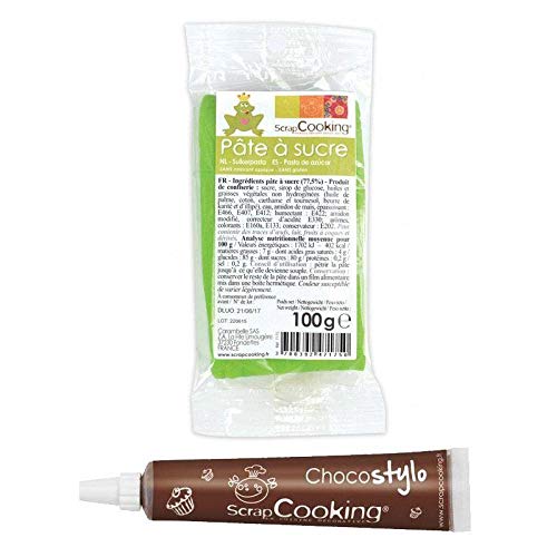 Zuckerteig Wiesengrün 100g + Schokoladenstift von ScrapCooking