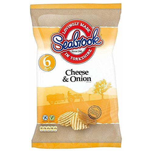 Seabrook Crinkle Cut Crisps - Cheese & Onion (6x25g) - Packung mit 2 von Seabrook