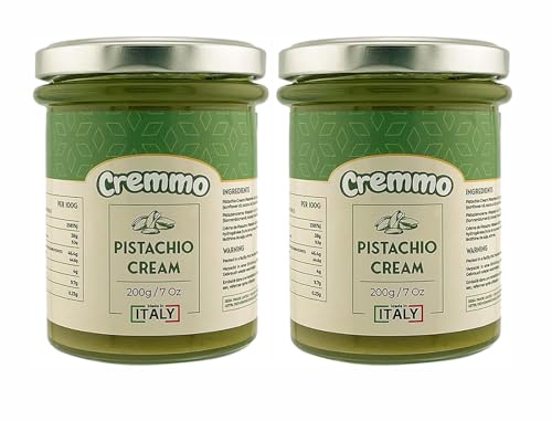 Cremmo Pistaziencremeaufstrich Eimer, 45% Pistazie, authentisch flüssig und geschmeidig aus Sizilien/Italien (200 Gr) von Seba Garden