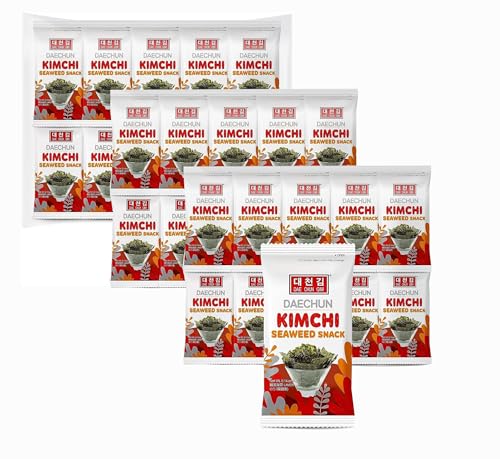 Daechun Kimchi Seaweed Snacks, (Choi''s1) 20 Pack, Vegan, Keto, Pack of 3, Korean Product von Seba Garden