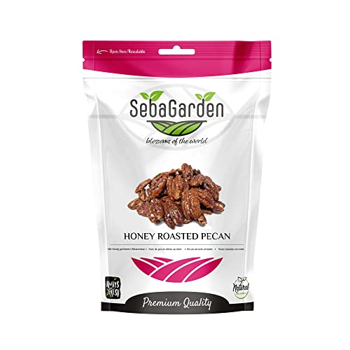 Seba Garden Honig Zimt gerösteter Pekannus, 500 g, lavour sensations, süße und knusprige Pekannis, verschmolzen mit karamellisiertem Honig glasiert von Seba Garden