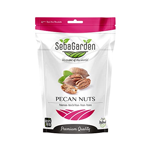 Seba Garden Pekannüsse, Pekannusskerne, Pecan Nuts Halves USA, 500 g, ungesalzen, natürlich glutenfrei, ohne Konservierungsstoffe, ohne Gentechnik, Keto, Paleo, vegan von Seba Garden