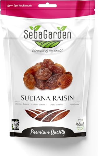 Seba Garden Sultana Rosinen 1kg, Rote türkische Sultana Rosinen ohne Kerne von Seba Garden