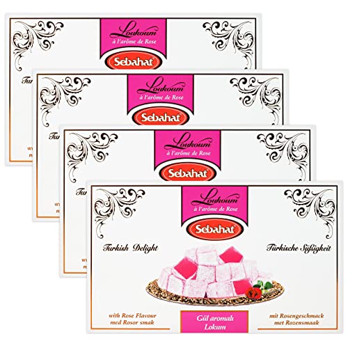 Sebahat - Türkischer Honig - Turkish Delight Lokum Rose im 4er Set à 400 g von Sebahat