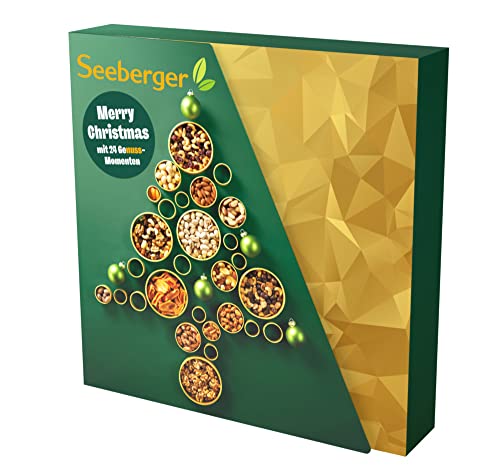 Seeberger Adventskalender 2023 - 24 verschiedene Snacks pur, süß, gesalzen, schokoliert - knackige Nüsse, Nuss-Frucht-Mischungen & schokolierte Mandeln – limiert / Limited Edition von Seeberger