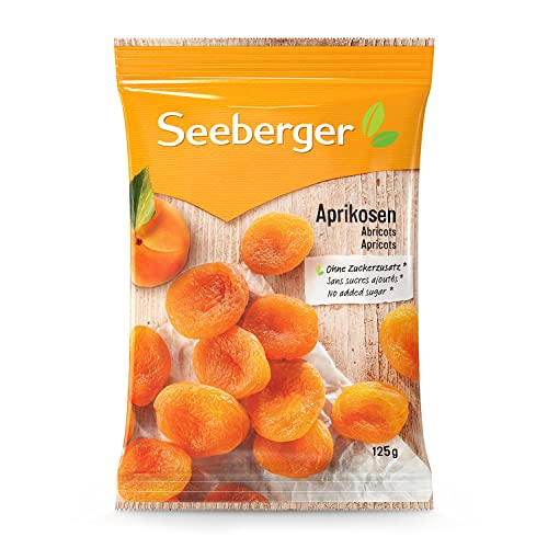 Seeberger Aprikosen: Extra große, sonnengereifte & leuchtend orange Marillen - süß-fruchtiges Aroma - ohne Zucker - getrocknet - entsteint, vegan (1 x 125 g) von Seeberger